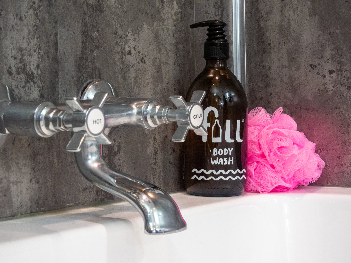 Body Wash in Amber Glass Bottle