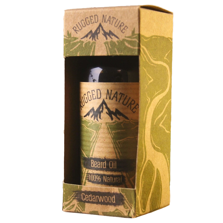 Moisturising vegan beard oil by rugged nature in plastic-free packaging