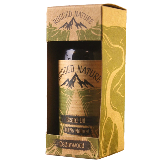 Moisturising vegan beard oil by rugged nature in plastic-free packaging
