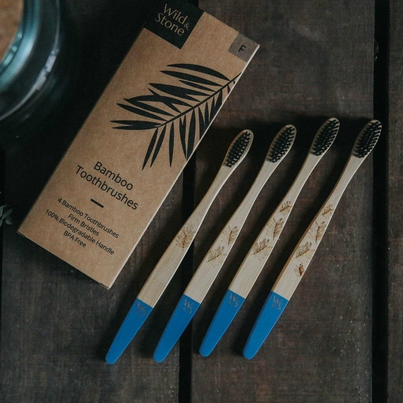 Colourful Bamboo Toothbrushes (4 pack)