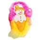 Snowman Bath Bomb with Pink & Yellow foam fizzing in the bath
