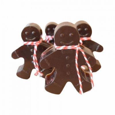 Vegan cruelty-free Christmas Soap in shape of a Gingerbread Man with festive string scarf