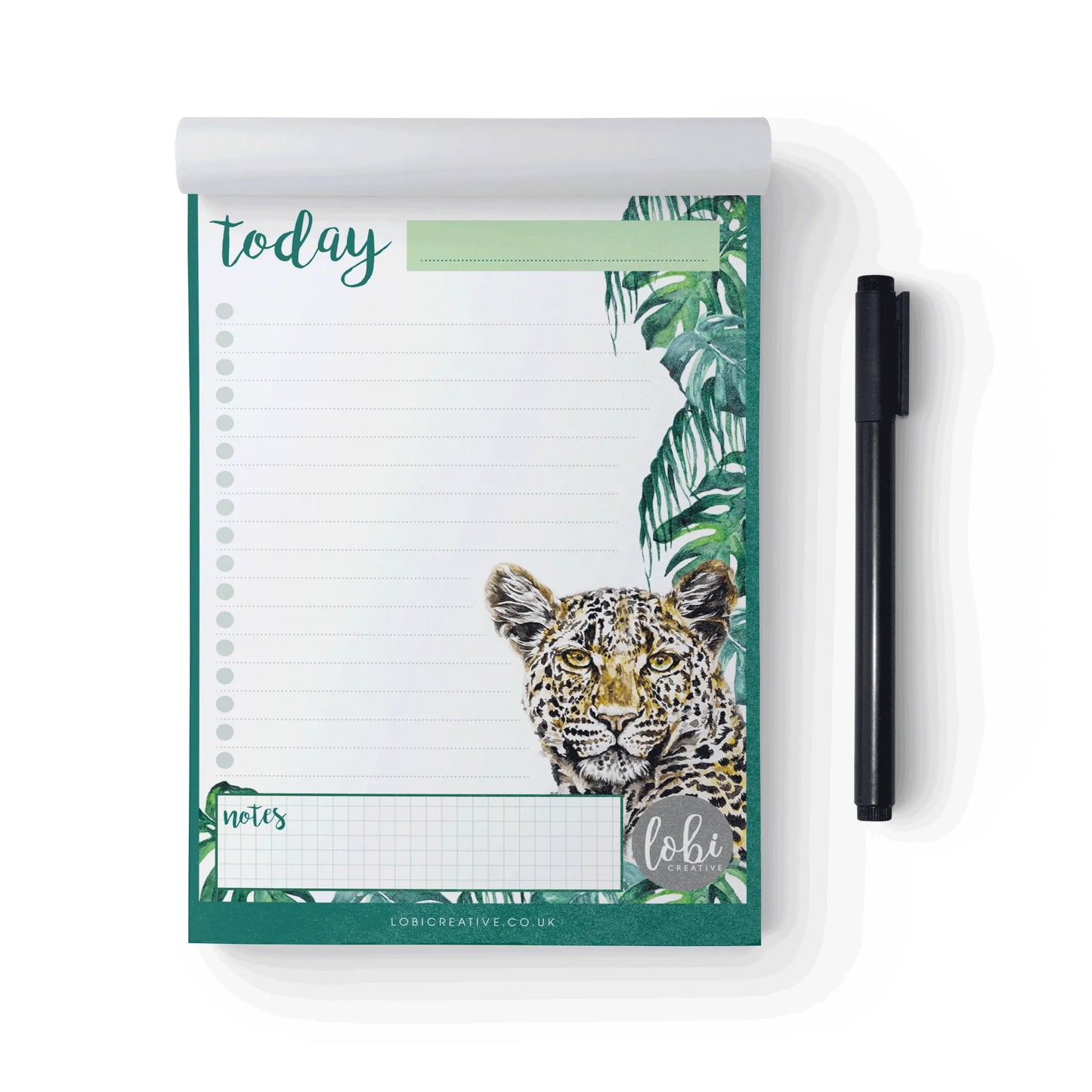 Leopard design notepad for todays lists
