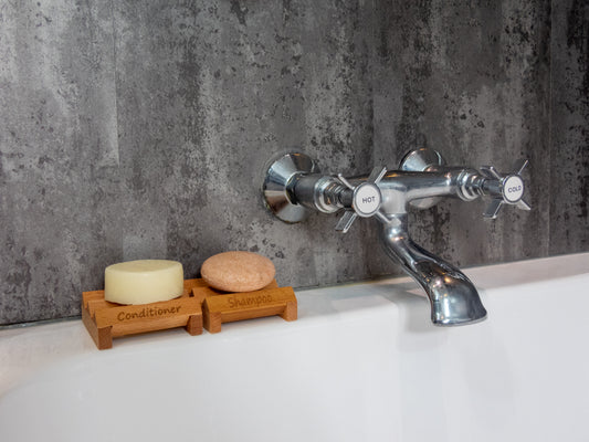 Wooden Shampoo/Conditioner/Scrub 'soap dish'