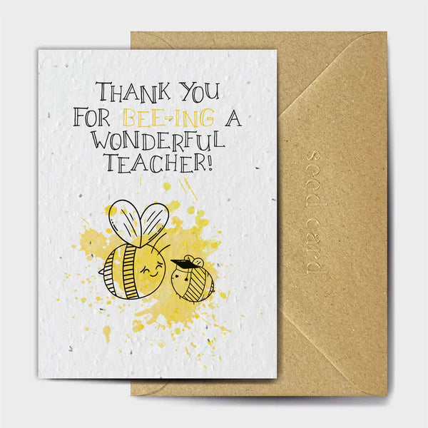 Thank you Teacher (Bee) - Plantable Seed Card