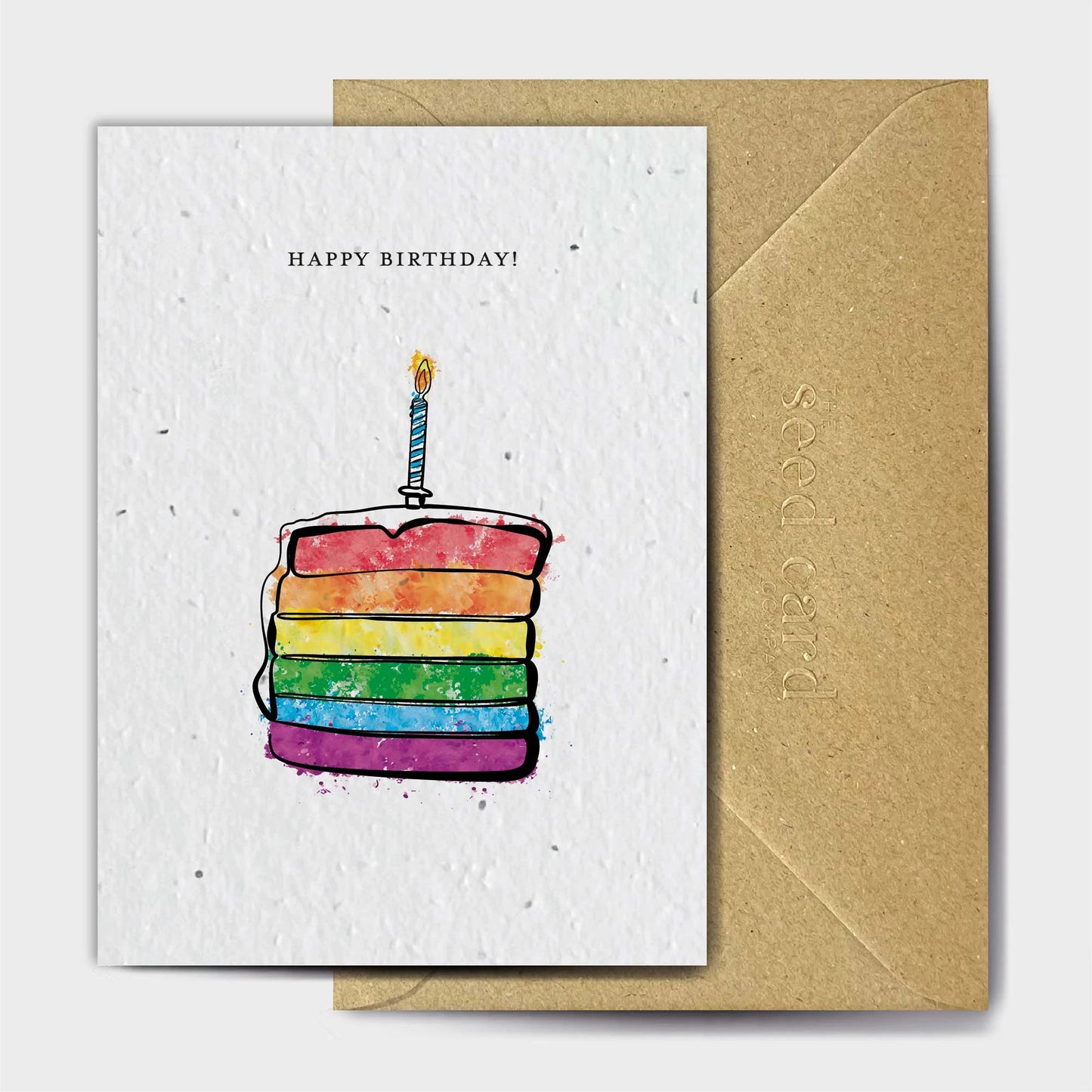 Rainbow Birthday Cake - Plantable Seed Card