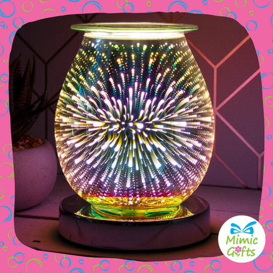 Fireworks with Rose Gold Base: Wax Melt/Oils Warmer - Electric Lamp